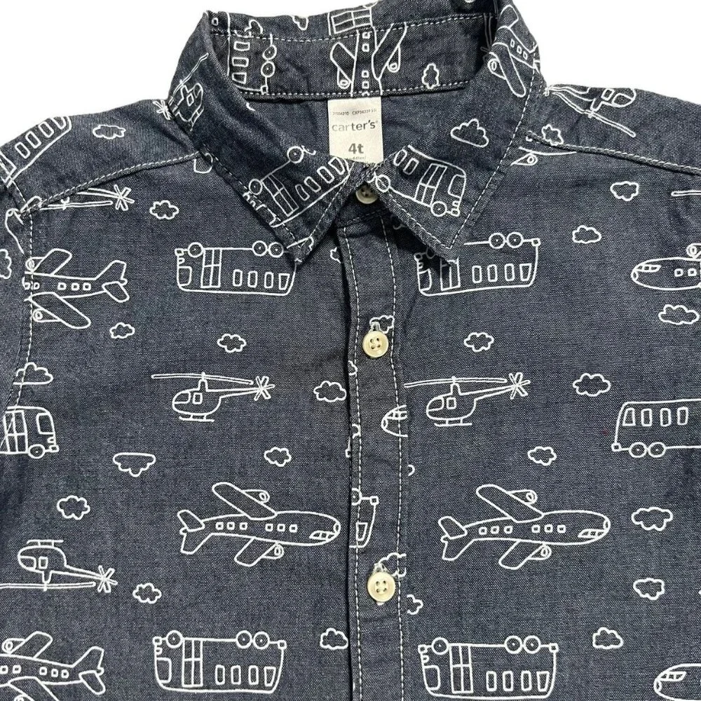 Carter's 4T Transportation Vehicles Button Down Shirt